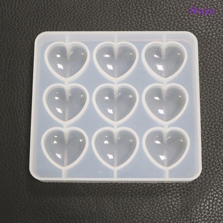 foxyy Epoxy Mold Manual DIY Crystal 9 Hole Heart Shape Mold Silicone High Mirror Pendant Handmade Making Molds