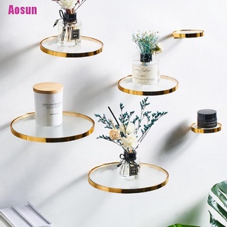 [Aosun] Glass Ledge Home Decor Shelf For Flowers Wall Shelves Decorative Simple