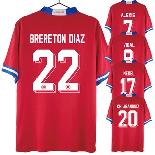 Team Chile 2021 Local Camiseta Roja De Fútbol BRERETON DIAZ # 22 CH . ARANGUIZ VIDAL