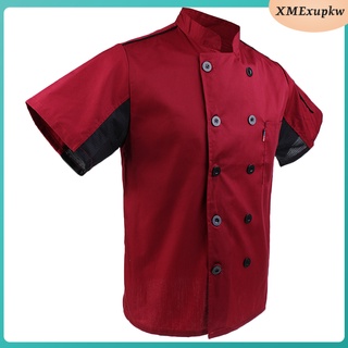 unisex verano ejecutivo chef abrigo de manga corta top uniforme ropa