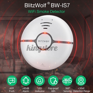 BlitzWolf® BW-IS7 WiFi Detector LED Indicator 360° Sensing Fire APP Remote Alarm