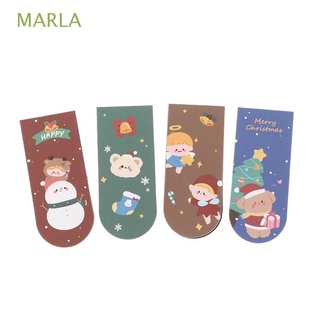 MARLA Kids Gift Christmas Magnet Bookmark Office Snowman Reading Book Mark Students Page Label Santa Claus Reader Book Stationery School Supplies Reading Assistant