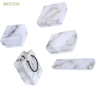 MEETESS Marble Carton Packaging Ring Display Box Jewelry Box Earrings Necklace Sponge Storage Rectangle/Square Gifts Organizer