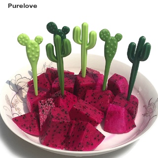 [Purelove] 6 unids/pack de Cactus frutas tenedores postre tenedores palillo de dientes niños vajilla alimentos púas