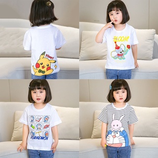 Verano niños camiseta estilo blusas lindo dibujos animados impresión manga corta Tops (1)