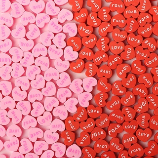 30Pcs 9mm Rosa Rojo Forma De Corazón Perlas Amor Polimérica Arcilla Espaciador Sueltas Para Hacer Joyas Bricolaje Pulsera Accesorios (1)