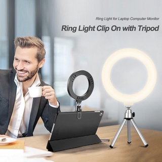 Anillo De Luz De 6.3 Pulgadas Con Clip De Trípode En Ordenador Portátil , Lámpara De Videoconferencia (1)