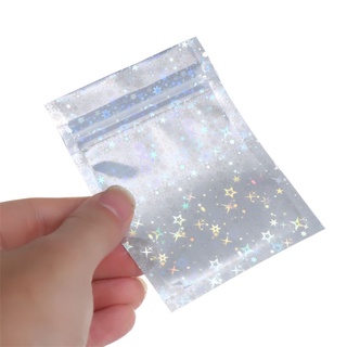 sky 20pcs stand up food mylar bolsa estrella láser bolsas de almacenamiento bolsa de plástico con cierre de cremallera de papel de aluminio holograma a prueba de agua a prueba de 3 tamaños cremallera bolsas reclosables (8)