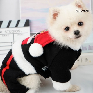 suv- ropa para mascotas, diseño de árbol de navidad, mantener calor, textura suave, abrigo para perros, ropa para navidad