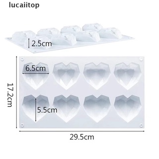 lucap 3d diamond love moldes de silicona en forma de corazón para hornear mousse postre pasteles moldes.