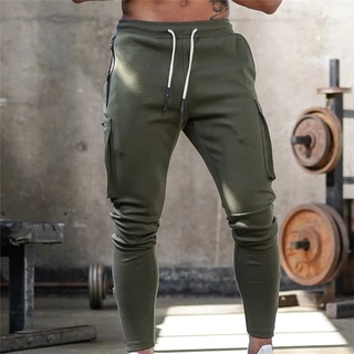 los hombres pantalones de jogger pantalones de chándal de los hombres de gimnasio entrenamiento fitness pantalones de algodón masculino casual de la moda flaco pantalones de la pista (1)