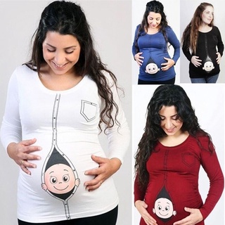 gran tamaño de las mujeres embarazadas de manga larga t-shirt m-5xl algodón mujeres embarazadas
