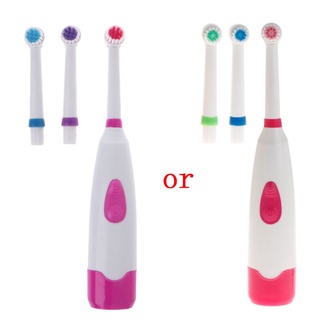 Cepillo De dientes eléctrico giratorio impermeable con 3 cepillos (6)