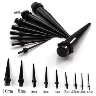Utilizoom 2Pcs Ear Piercing Stretching Kit 00G-16G Tapers Plug Tunnel Stretcher Black Hot Sell