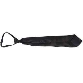 corbata de poliéster negra lisa con cremallera para hombre (4)