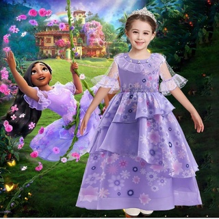 Vestido De Encanto/Disney Isabella Charm Madrigal Cosplay/Princesa Flor Volantes Maxi