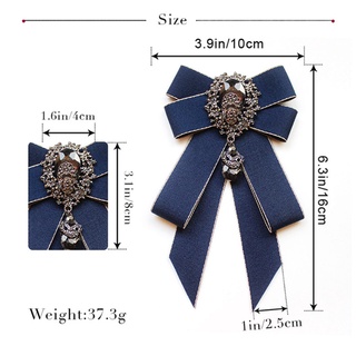 Boom moda cinta pajarita Rhinestone cristal broche Pin boda ajustable Bowties (2)