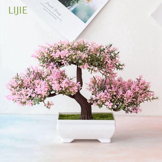 Lijie Para hogar jardín decoración Realista Mini Colorido Plástico Artificial Bonsai maceta De Plantas árbol