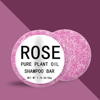 Jabón de champú de rosas 50g Barra de champú para el cabello orgánico natural, repara el cabello seco dañado, anticaída, voluminizador e hidratante