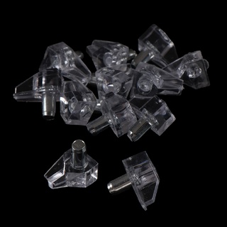 ifashion65 12pcs estante transparente peg soporte plug in perno de acero gabinete armario 5 mm agujero cl