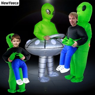 Ufo verde Alien disfraz inflable disfraz de Cosplay disfraz divertido traje de fiesta disfraz de disfraz de Halloween para niños adultos
