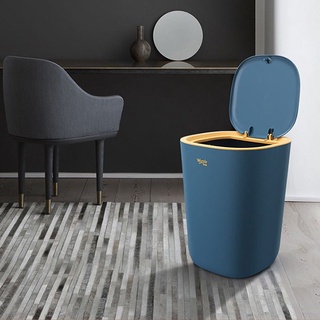 ILOVEHMM Cleaning Tool Trash Can Living Room Garbage Can Dustbin Creative Contrast Color Flip Home Waste Bin/Multicolor (8)