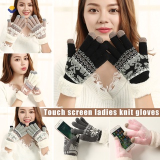 guantes de lana extra cálidos para tejer espesar para mujeres invierno al aire libre