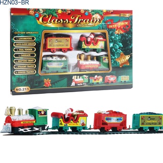 Juego De tren De navidad Diy tren eléctrico Modelo Realista De navidad niños juguete De tren educativo niños juguete De regalo Para 3 años+ (9)
