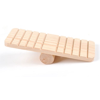 chal hámster seesaw conejillo de indias teeterboard madera natural juguetes masticar juguete para el cuidado de los dientes