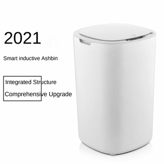 Cubo de basura inteligente con tapa tipo de inducción hogar sala de estar cocina inodoro baño creativo automático eléctrico (1)