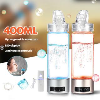 400ml USB hidrógeno rico fabricante electrólisis lonizador botella de agua LED taza conjunto