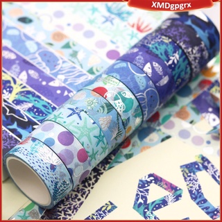 washi cinta pack conjunto decorativo adhesivo cinta de enmascaramiento púrpura océano de dibujos animados