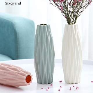 [sixgrand] jarrón de flores blanco imitación cerámica maceta decoración del hogar jarrón de plástico cl