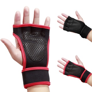 {omeo} 2 piezas unisex antideslizante levantamiento de pesas fitness entrenamiento mano agarre guantes protectores