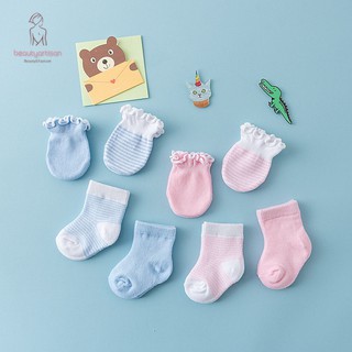 4 pares de guantes antiarañazos para bebés/recién nacidos/antiarañazos/respirables