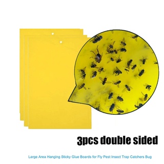 3Pcs Strong Flies Traps Bugs Sticky Board Catching Aphid Insects Pest Killer