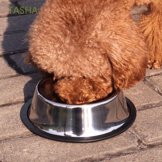 tasha cachorro mascota tazón alimentador de agua mascota perro tazón de acero inoxidable antideslizante gato soporte de alimentos plato de agua/multicolor