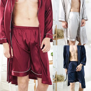 Pantalones cortos De Pijama para hombre satín ropa De Dormir Shorts De salón Alpozmc
