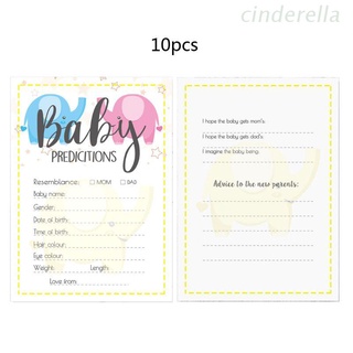 Cind Baby Predictions and Advice Cards (paquete de 10) - juegos de Baby Shower Ideas para niño o niña- suministros de actividades de fiesta