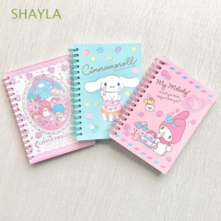 shayla portátil bobina cuaderno lindo a6 notebook cuenta de mano estilo japonés oficina suppily escuela bloc de notas planificador diario libro kuromi