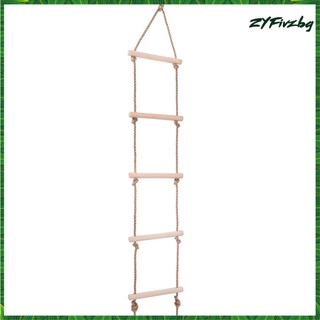 escalera de escalada infantil, 5 peldaños de madera, escalera colgante, escalera de cuerda al aire libre
