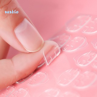 SK 120Pcs Transparente Doble Cara Uñas De Arte Falso Adhesivo Cintas Adhesivas Stickers De Imitación (2)