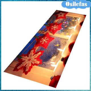 Osilefas Tapete De puerta De navidad con estampado/Decorativo antideslizante 3D De coche Para habitación/dormitorio/baño