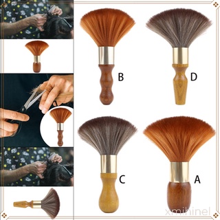 Hair Cutting Shaving Neck Duster Brush Wood Handle for Barber Shop, Convenient