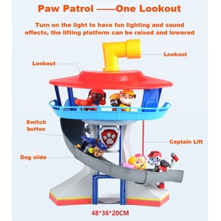 PAW PATROL Patrulla canina de juguete coche de rescate autobús de patrulla marina barco de rescate avión de juguete conjunto (3)