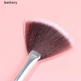 [bettery] 1 pza brocha profesional en forma de abanico/rubor/base/herramienta de maquillaje (4)