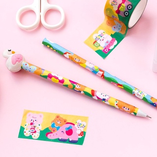 1 rollo washi papel lindo de dibujos animados colorido oso conejo cinta de enmascaramiento (3)