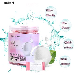 [sakari] 100 máscara facial comprimida desechable hidratante mascarilla facial hoja de papel máscara [sakari] (1)