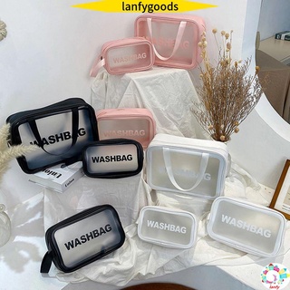 Lanfy - bolsa de almacenamiento portátil para mujer, bolsa de cosméticos, alta capacidad, a prueba de agua, para viajes translúcido mate/Multicolor