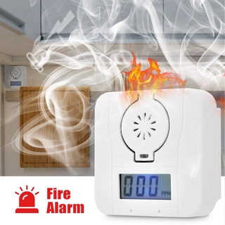 angeyong Home Security LCD Display Carbon Monoxide Detector LED Light Sound CO Alarm